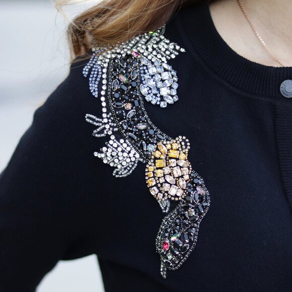 NWT - Zadig & Voltaire Puky Cows Snake Beads Cardigan BLACK✨ - Picture 9 of 14